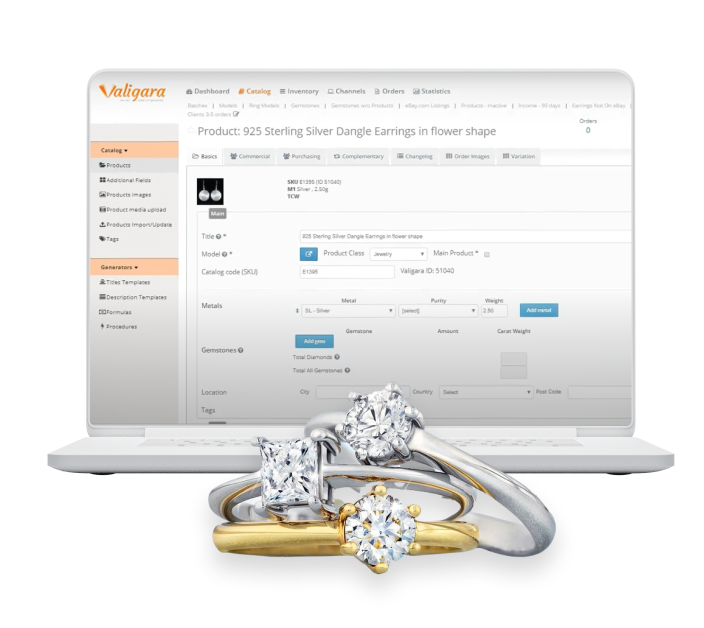 store jewelry data in a correct format